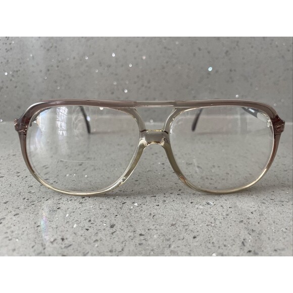 Luxottica Clyde 150 Litegrey Eyeglasses Frames Only Italy full rim aviator - Picture 1 of 15